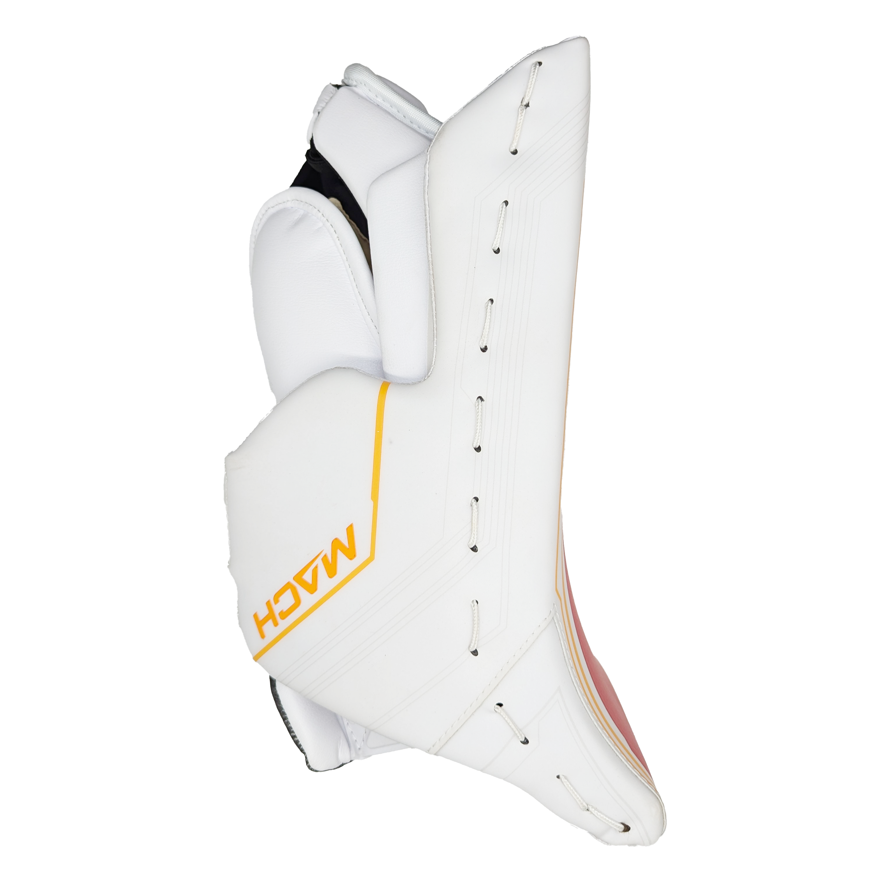 Bauer Supreme Mach - Bloqueur de gardien de but NHL Pro Stock - Dan Vladar (blanc/rouge/jaune)